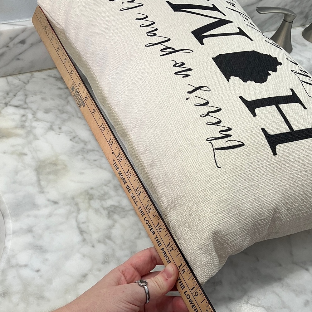 Illinois Home for the Holidays Decorative Pillow - Cream and Black 19in x 13 in - Picture 7 of 11